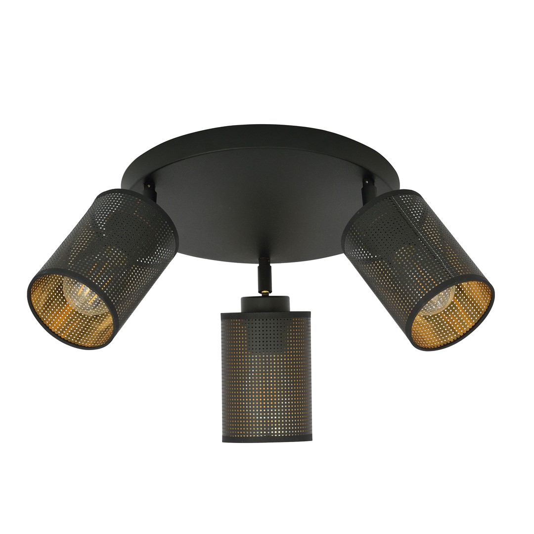 Emibig Stropna svjetiljka BRONX 230V 15W MAX LED E14 Čelik/ Tkanina Crna