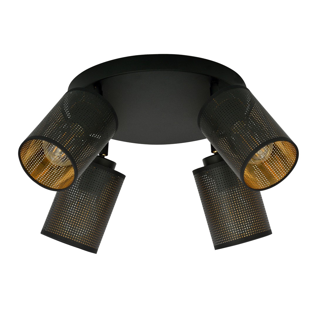 Emibig Stropna svjetiljka BRONX 230V 15W MAX LED E14 Čelik/ Tkanina Crna
