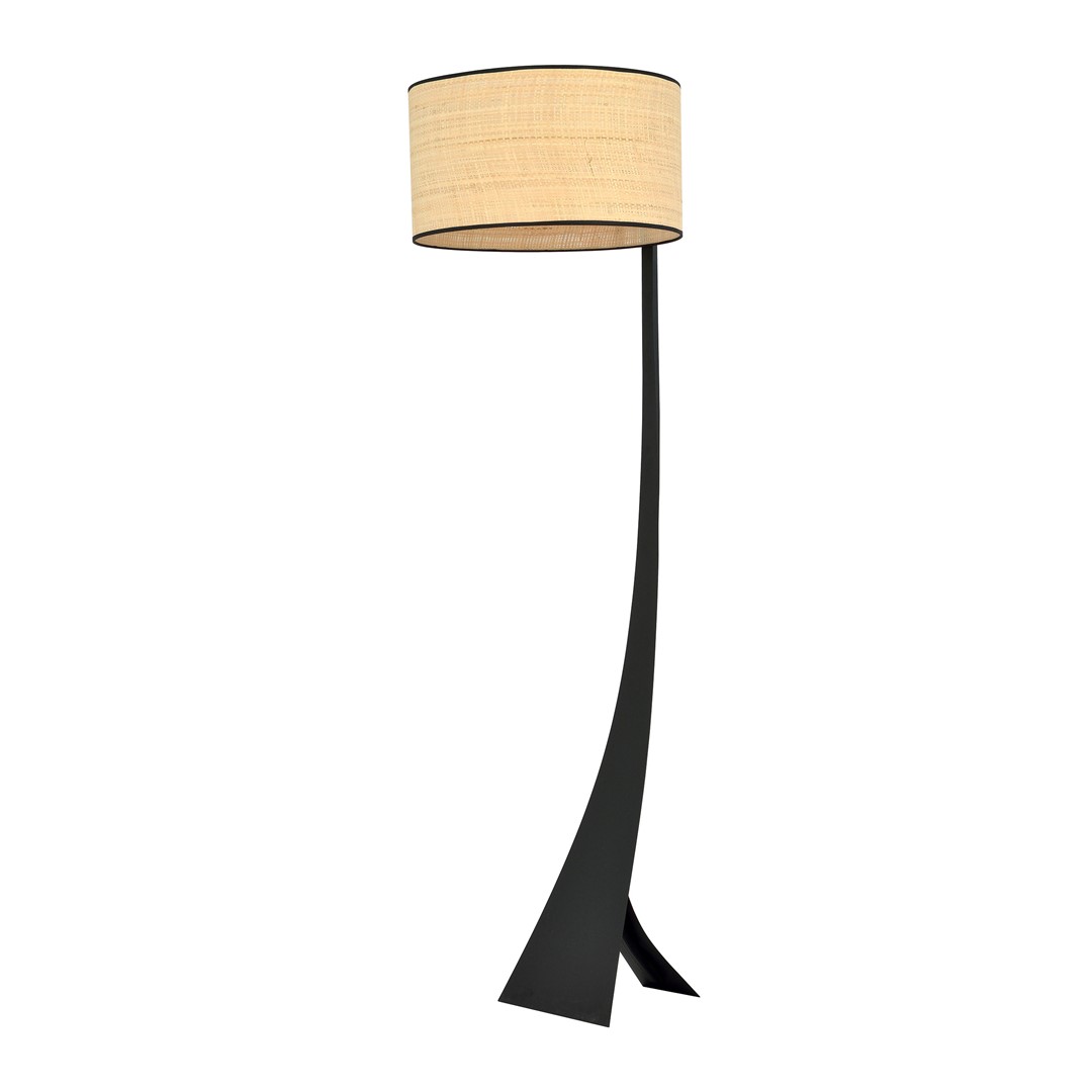 Emibig Podna lampa ESTRELLA 230V 15W MAX LED E27 Čelik/ Tkanina Crna
