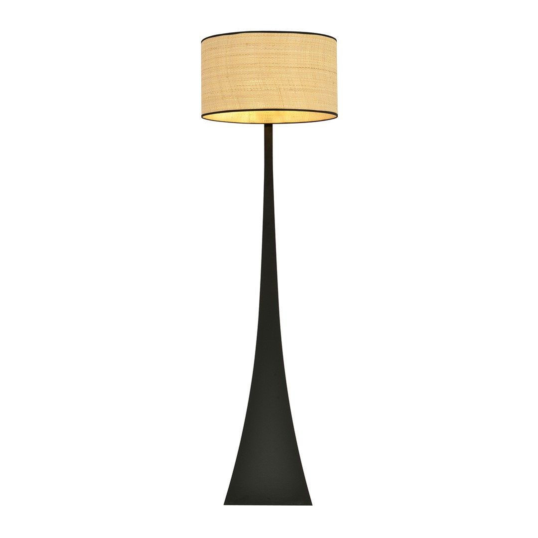 Emibig Podna lampa ESTRELLA 230V 15W MAX LED E27 Čelik/ Tkanina Crna