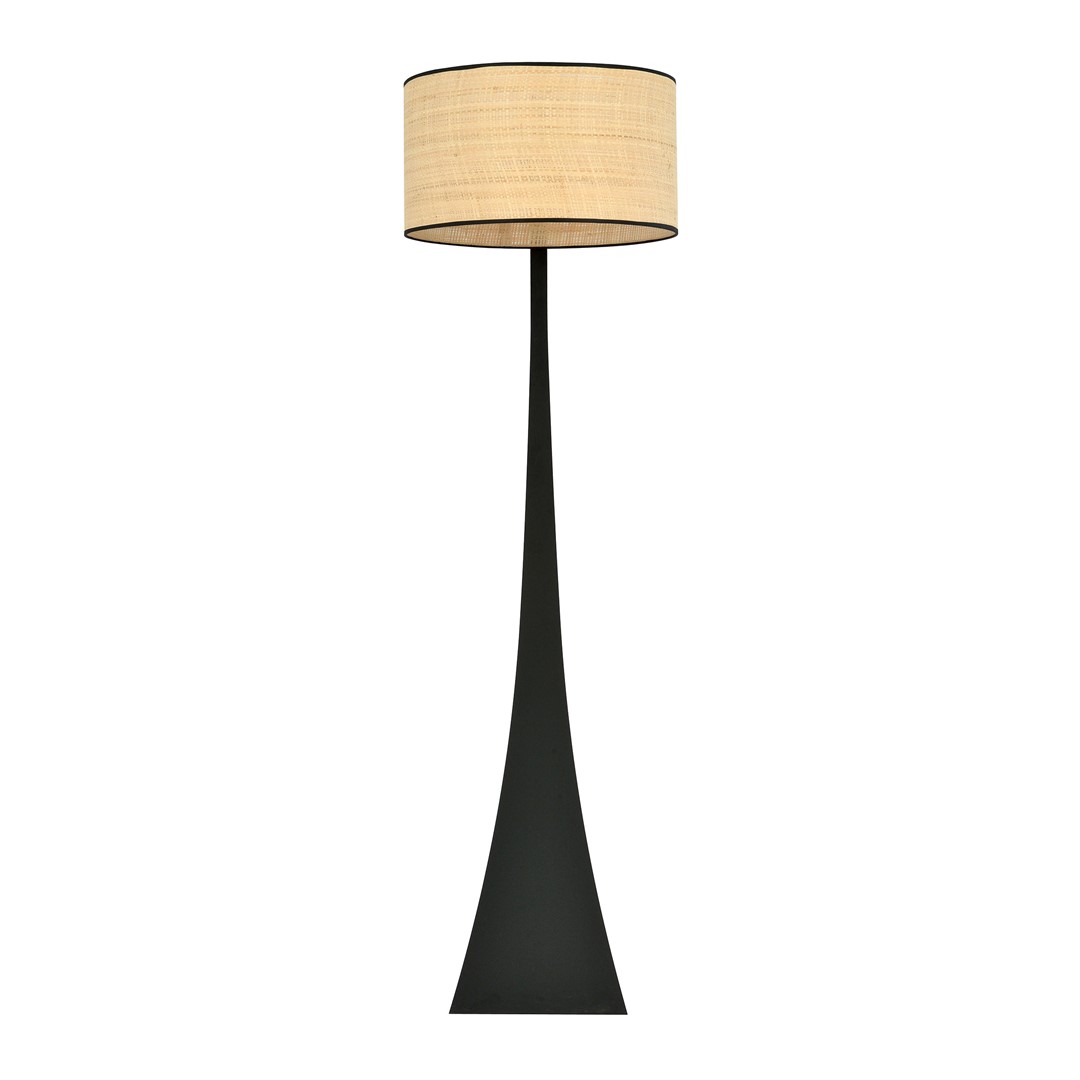 Emibig Podna lampa ESTRELLA 230V 15W MAX LED E27 Čelik/ Tkanina Crna
