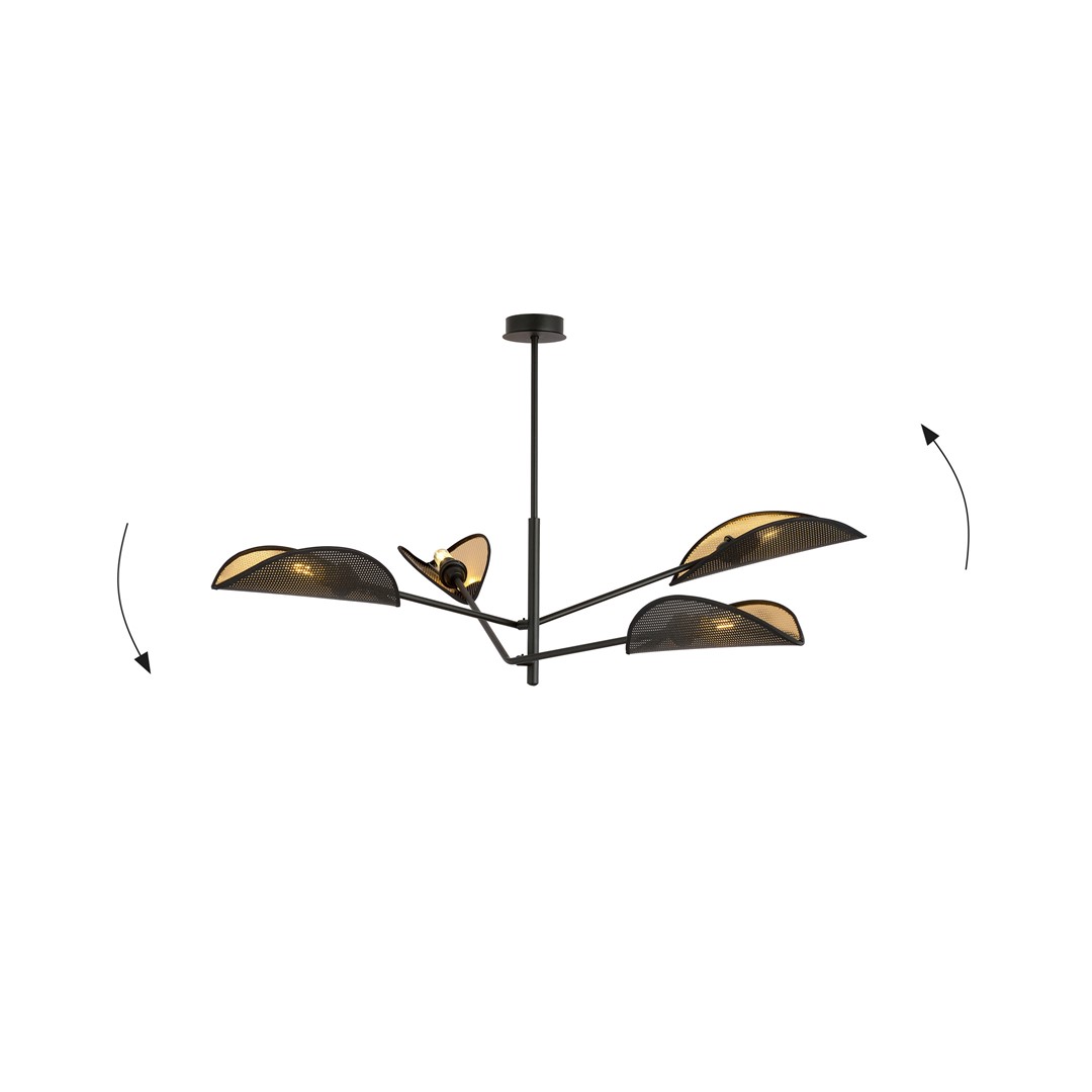 Emibig Stropna svjetiljka VENE 230V 10W MAX LED E14 Čelik/ Tkanina Crna