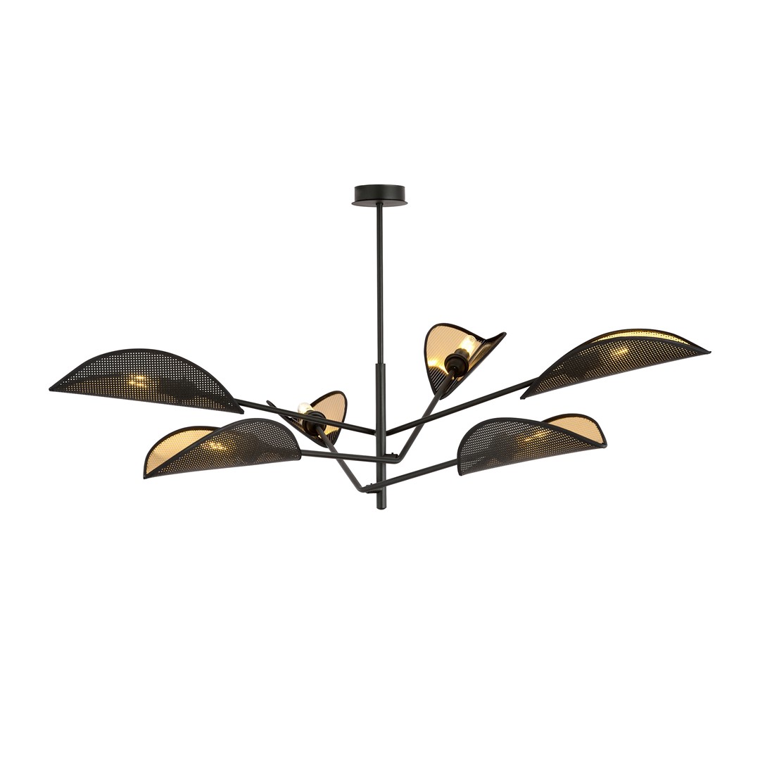 Emibig Stropna svjetiljka VENE 230V 10W MAX LED E14 Čelik/ Tkanina Crna