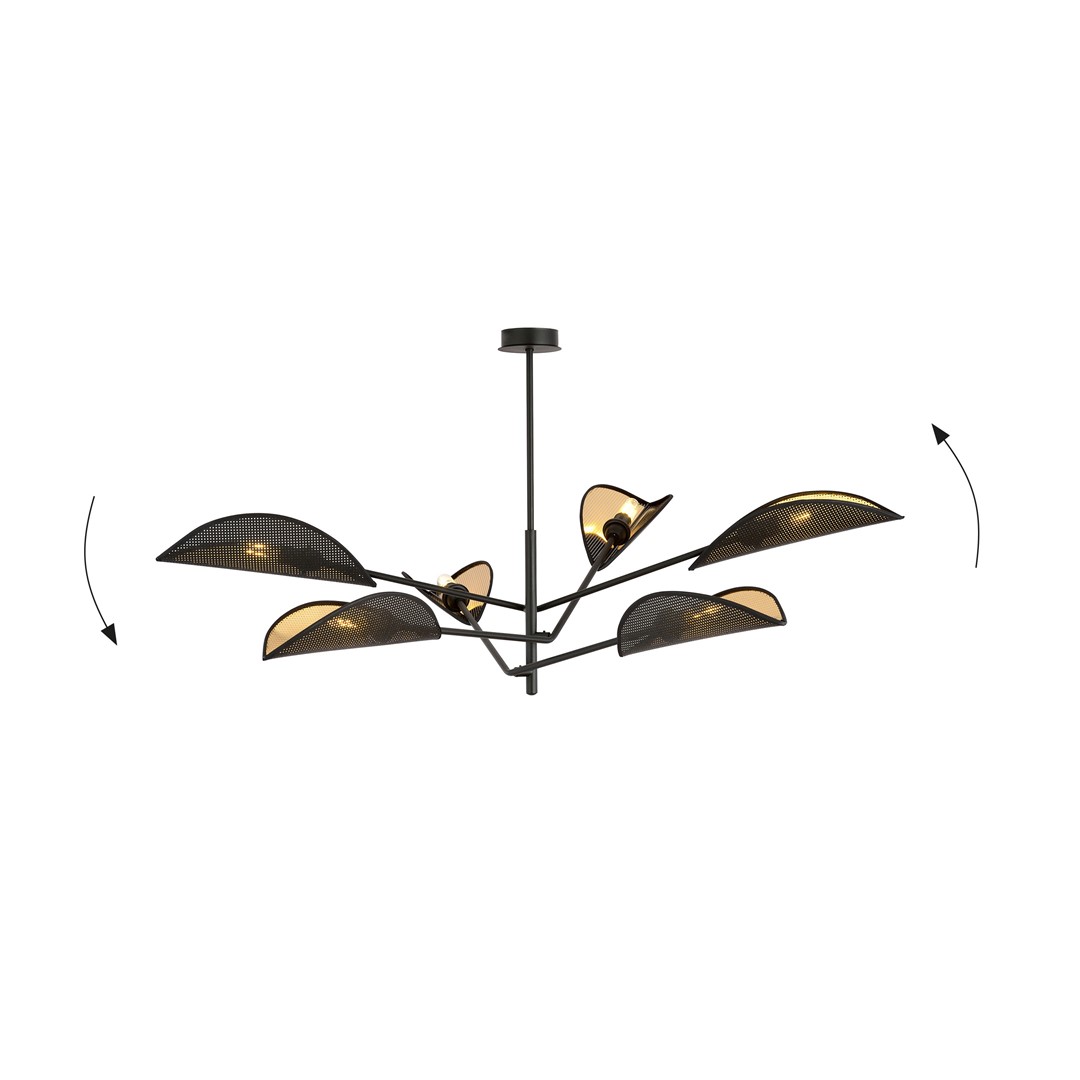 Emibig Stropna svjetiljka VENE 230V 10W MAX LED E14 Čelik/ Tkanina Crna