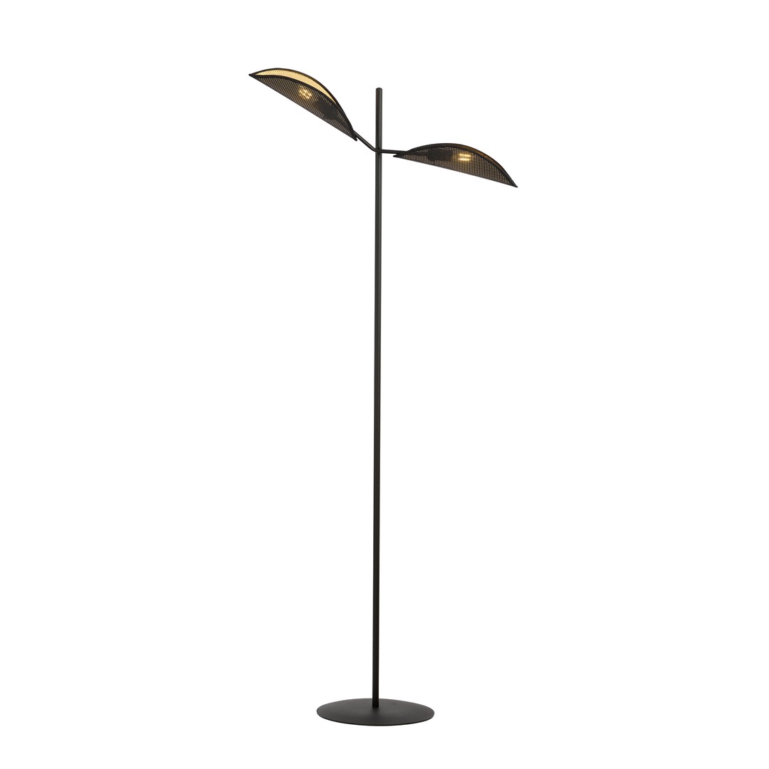 Emibig Podna lampa VENE 230V 10W MAX LED E14 Čelik/ Tkanina Crna