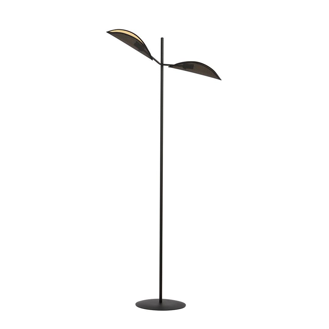 Emibig Podna lampa VENE 230V 10W MAX LED E14 Čelik/ Tkanina Crna