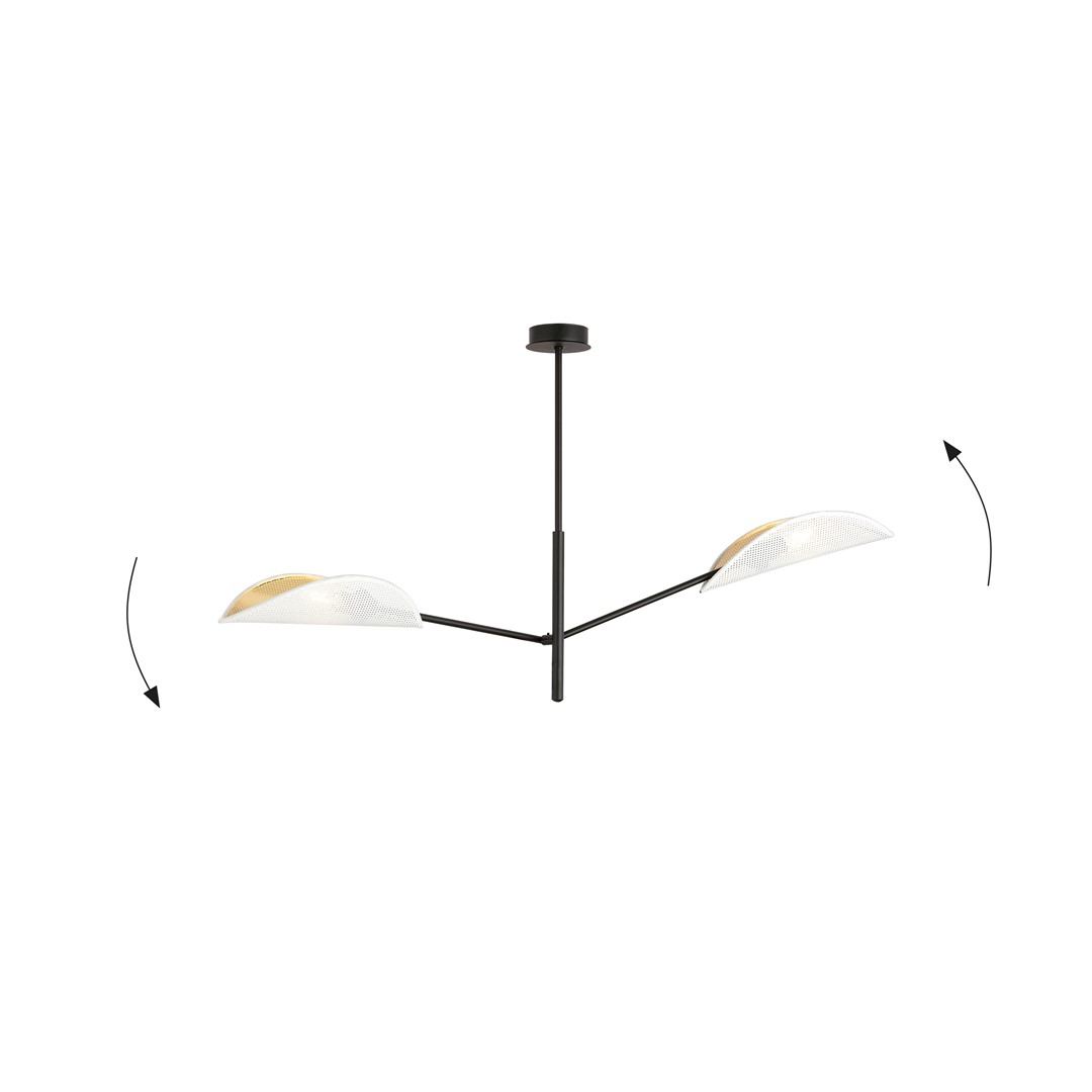 Emibig Stropna svjetiljka VENE 230V 10W MAX LED E14 Čelik/ Tkanina Crna
