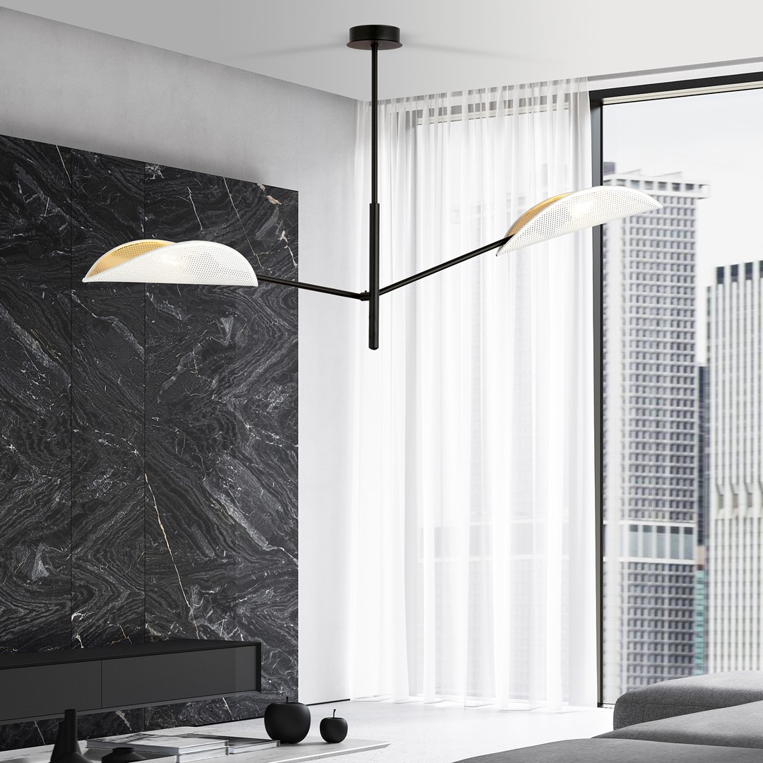 Emibig Stropna svjetiljka VENE 230V 10W MAX LED E14 Čelik/ Tkanina Crna