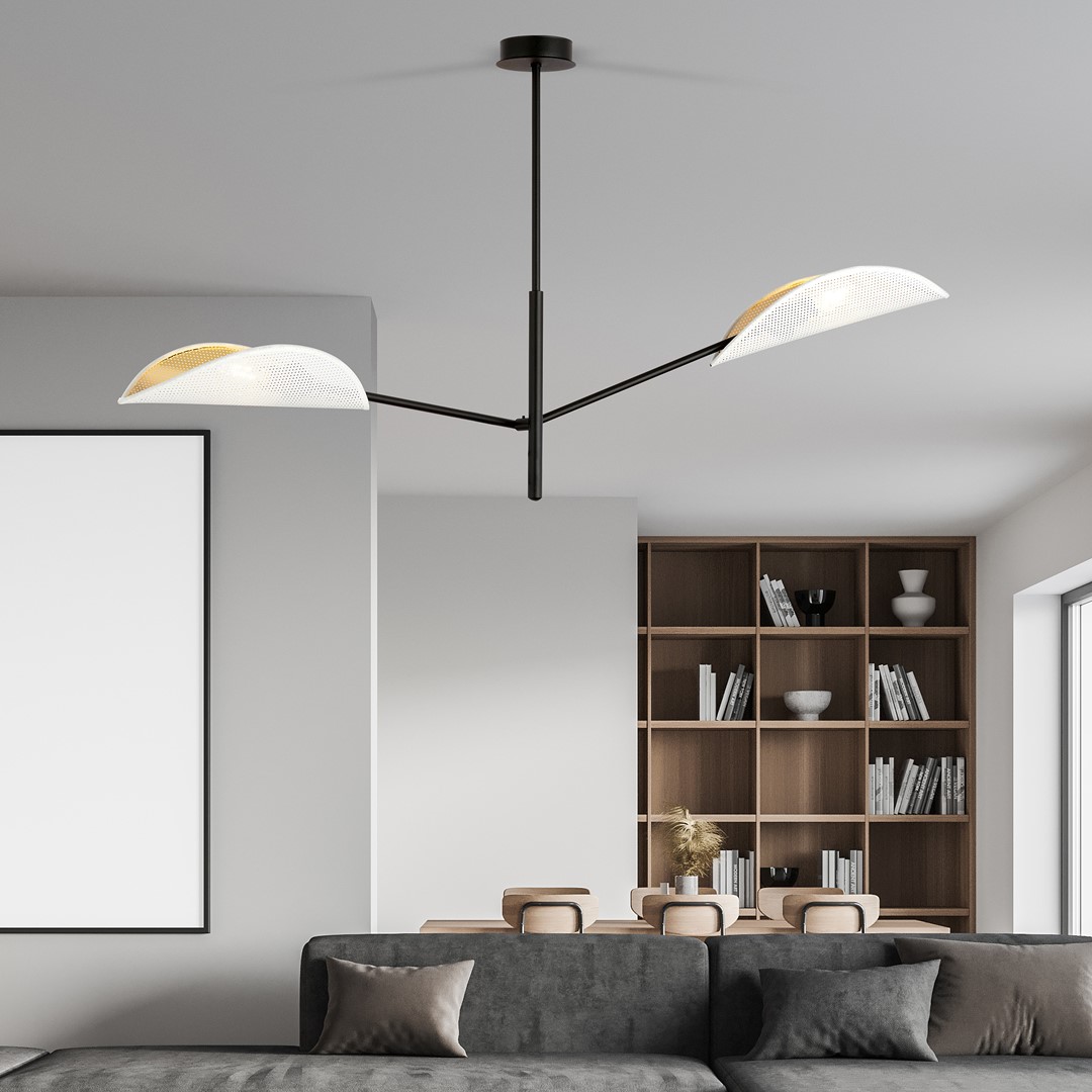 Emibig Stropna svjetiljka VENE 230V 10W MAX LED E14 Čelik/ Tkanina Crna