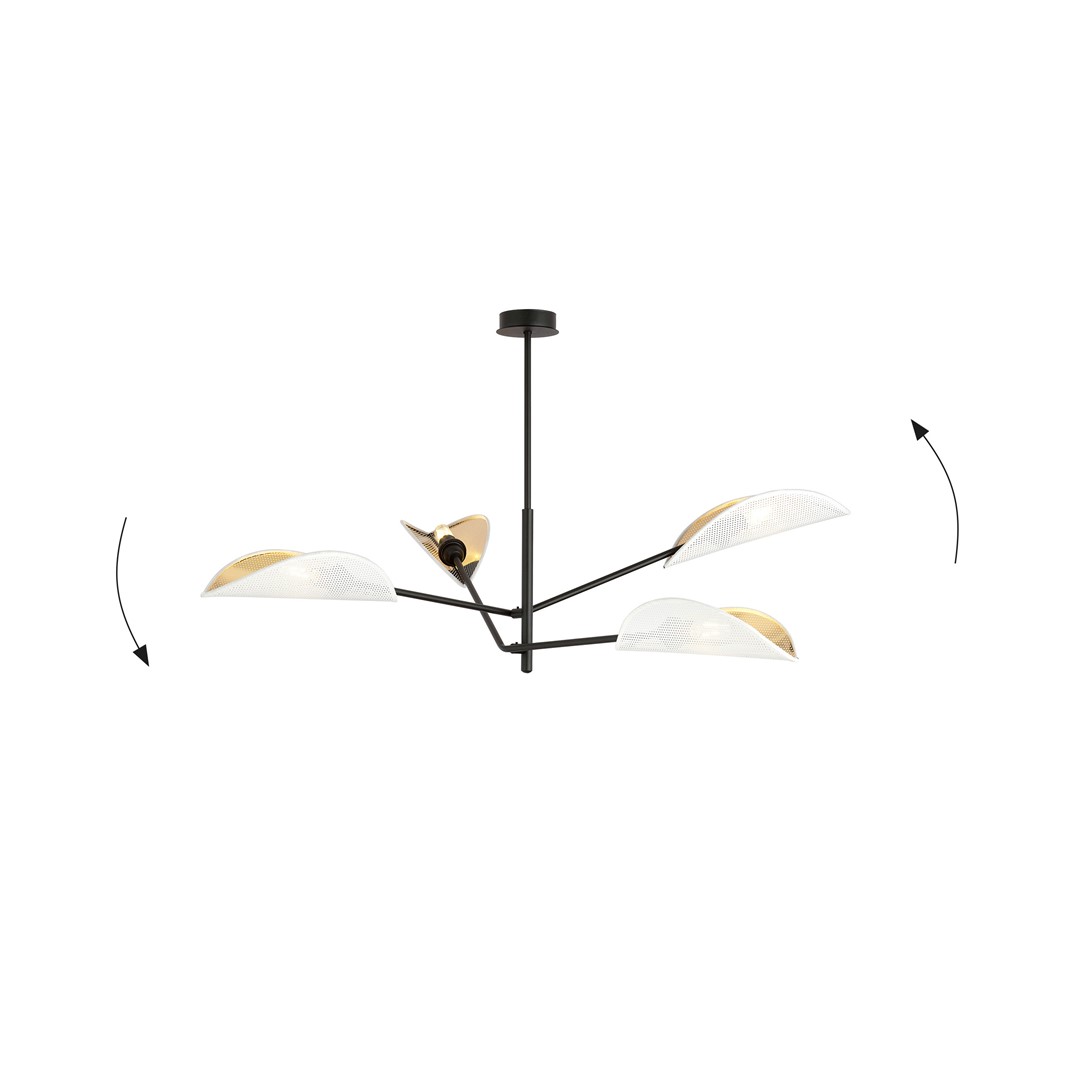 Emibig Stropna svjetiljka VENE 230V 10W MAX LED E14 Čelik/ Tkanina Crna