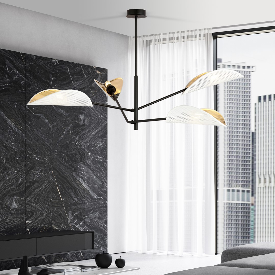 Emibig Stropna svjetiljka VENE 230V 10W MAX LED E14 Čelik/ Tkanina Crna