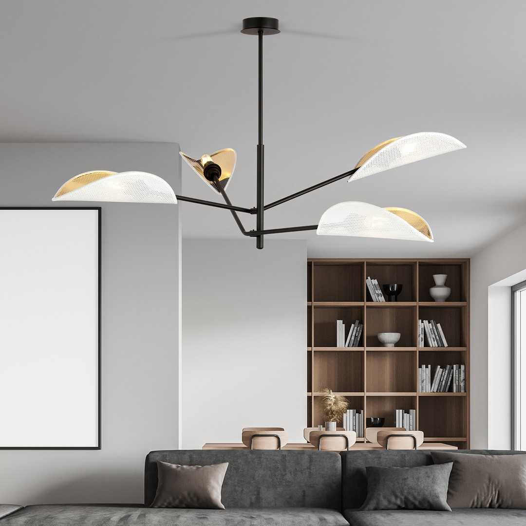 Emibig Stropna svjetiljka VENE 230V 10W MAX LED E14 Čelik/ Tkanina Crna