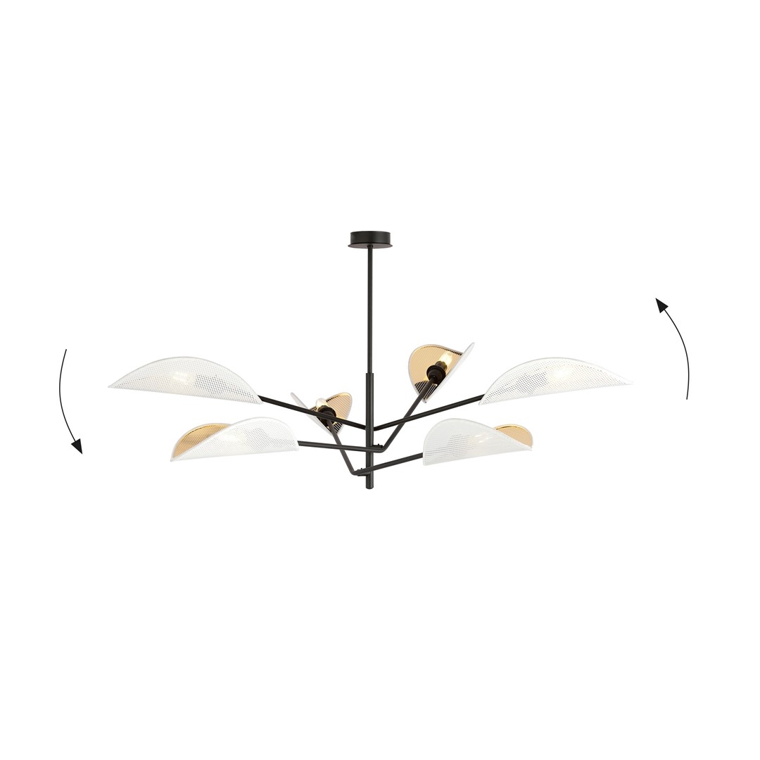 Emibig Stropna svjetiljka VENE 230V 10W MAX LED E14 Čelik/ Tkanina Crna