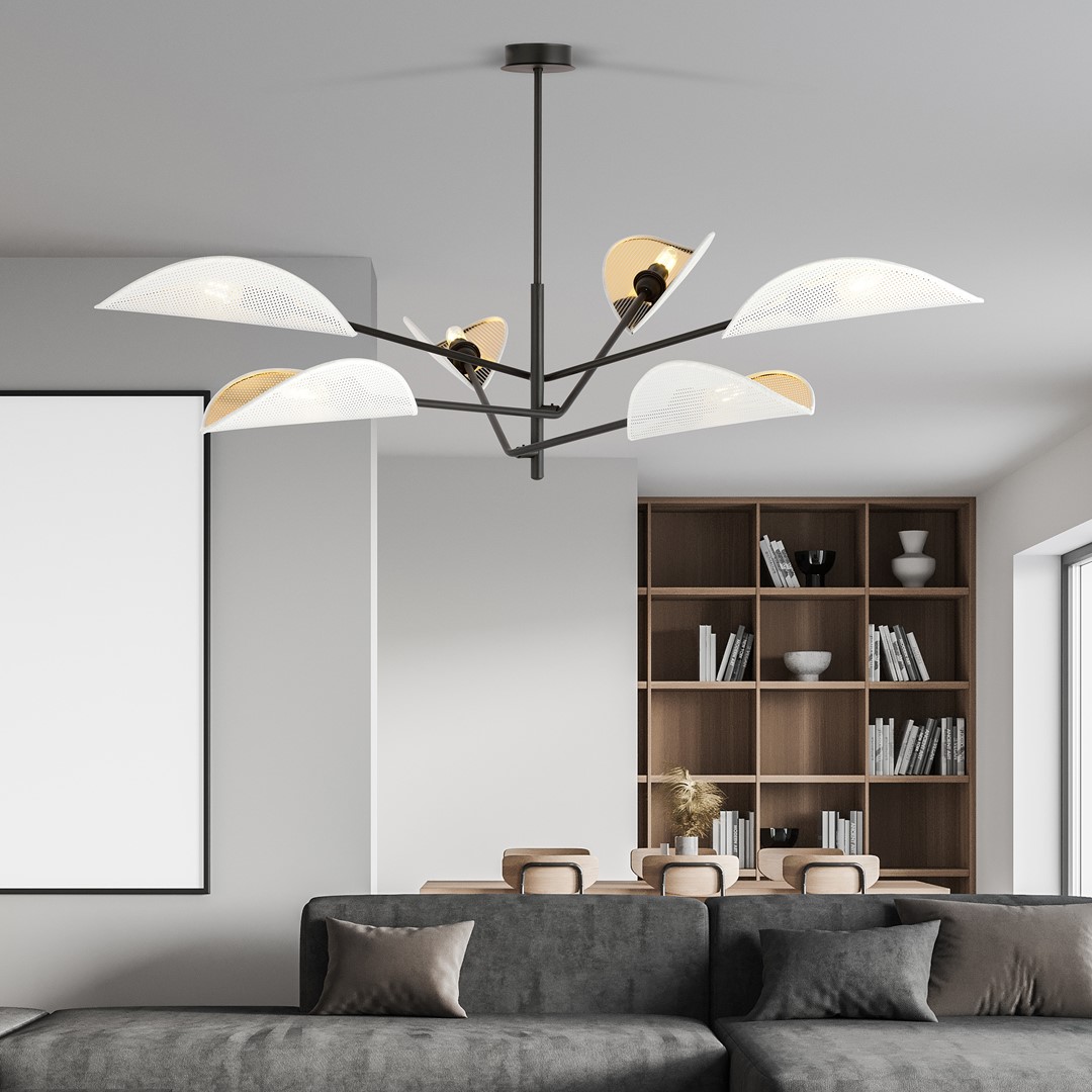 Emibig Stropna svjetiljka VENE 230V 10W MAX LED E14 Čelik/ Tkanina Crna
