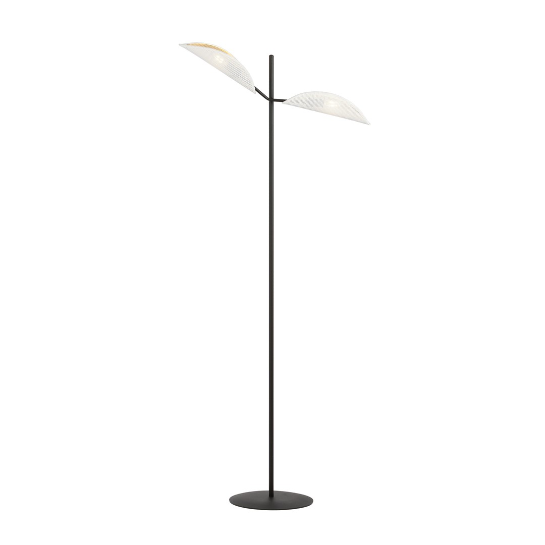 Emibig Podna lampa VENE 230V 10W MAX LED E14 Čelik/ Tkanina Crna