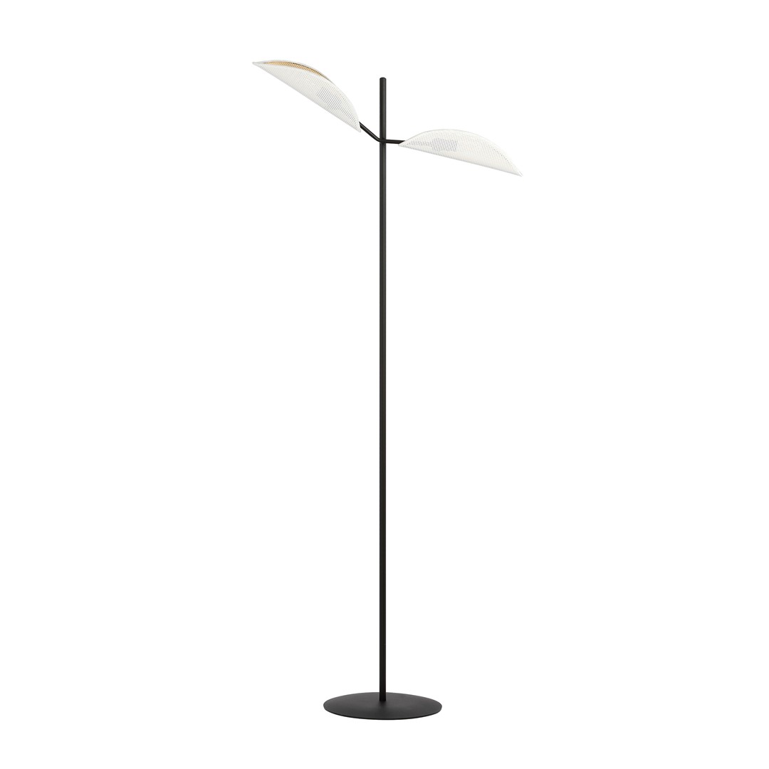 Emibig Podna lampa VENE 230V 10W MAX LED E14 Čelik/ Tkanina Crna