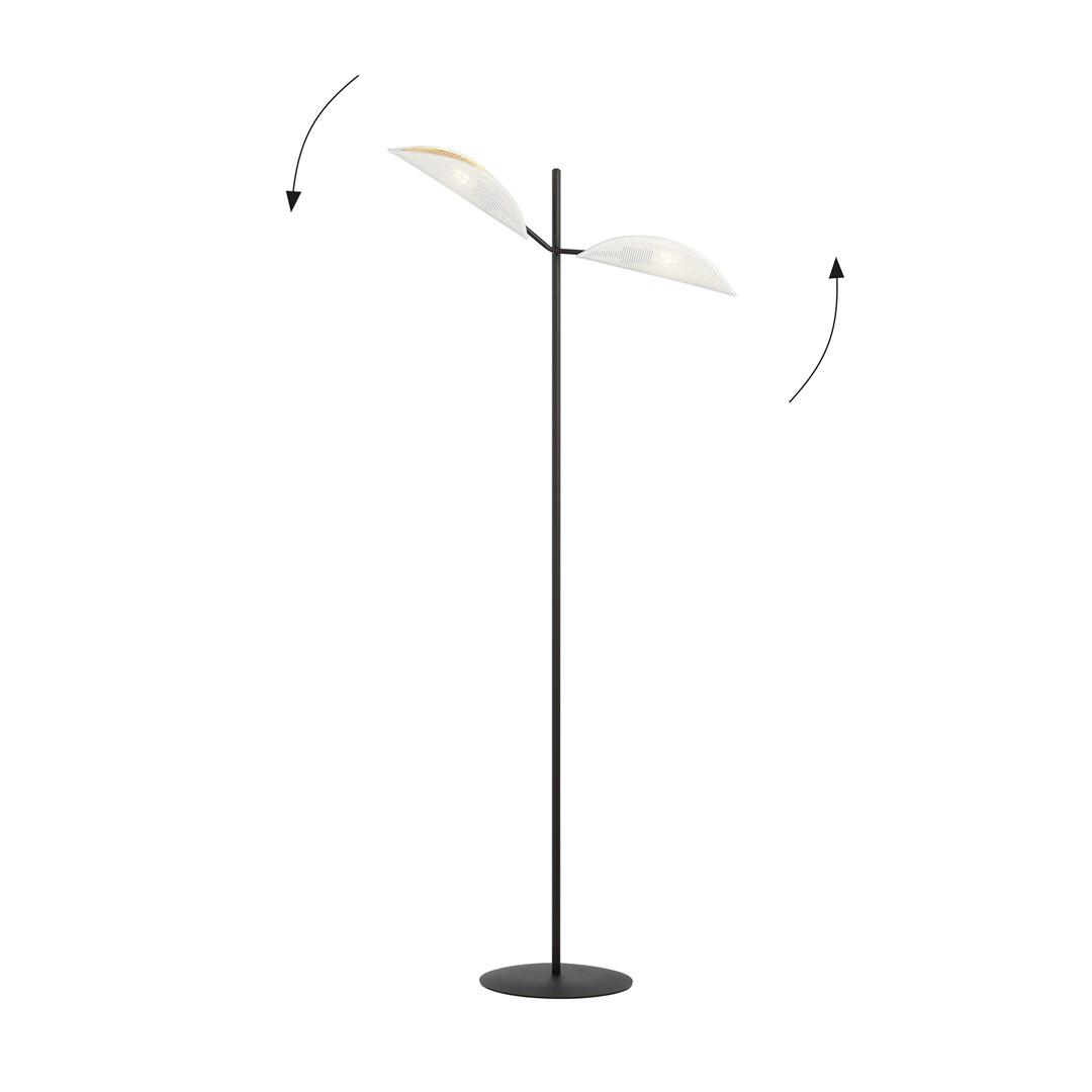 Emibig Podna lampa VENE 230V 10W MAX LED E14 Čelik/ Tkanina Crna