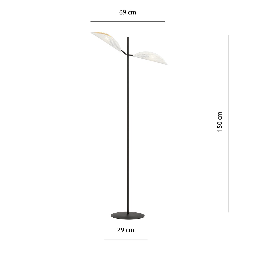 Emibig Podna lampa VENE 230V 10W MAX LED E14 Čelik/ Tkanina Crna