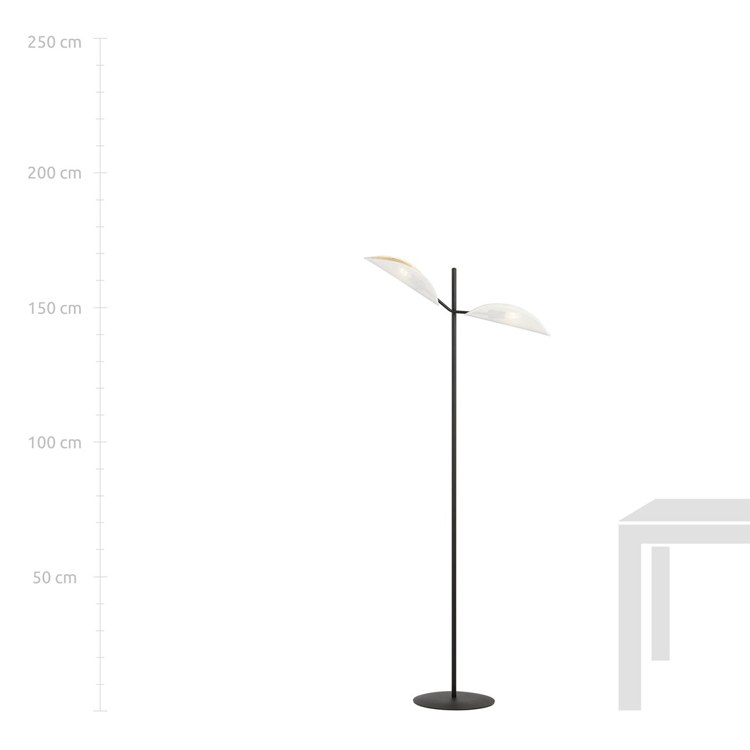 Emibig Podna lampa VENE 230V 10W MAX LED E14 Čelik/ Tkanina Crna