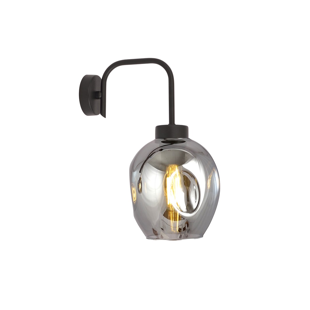 Emibig Zidna lampa LUKKA 230V 15W MAX LED E27 Čelik/ Staklo Crna