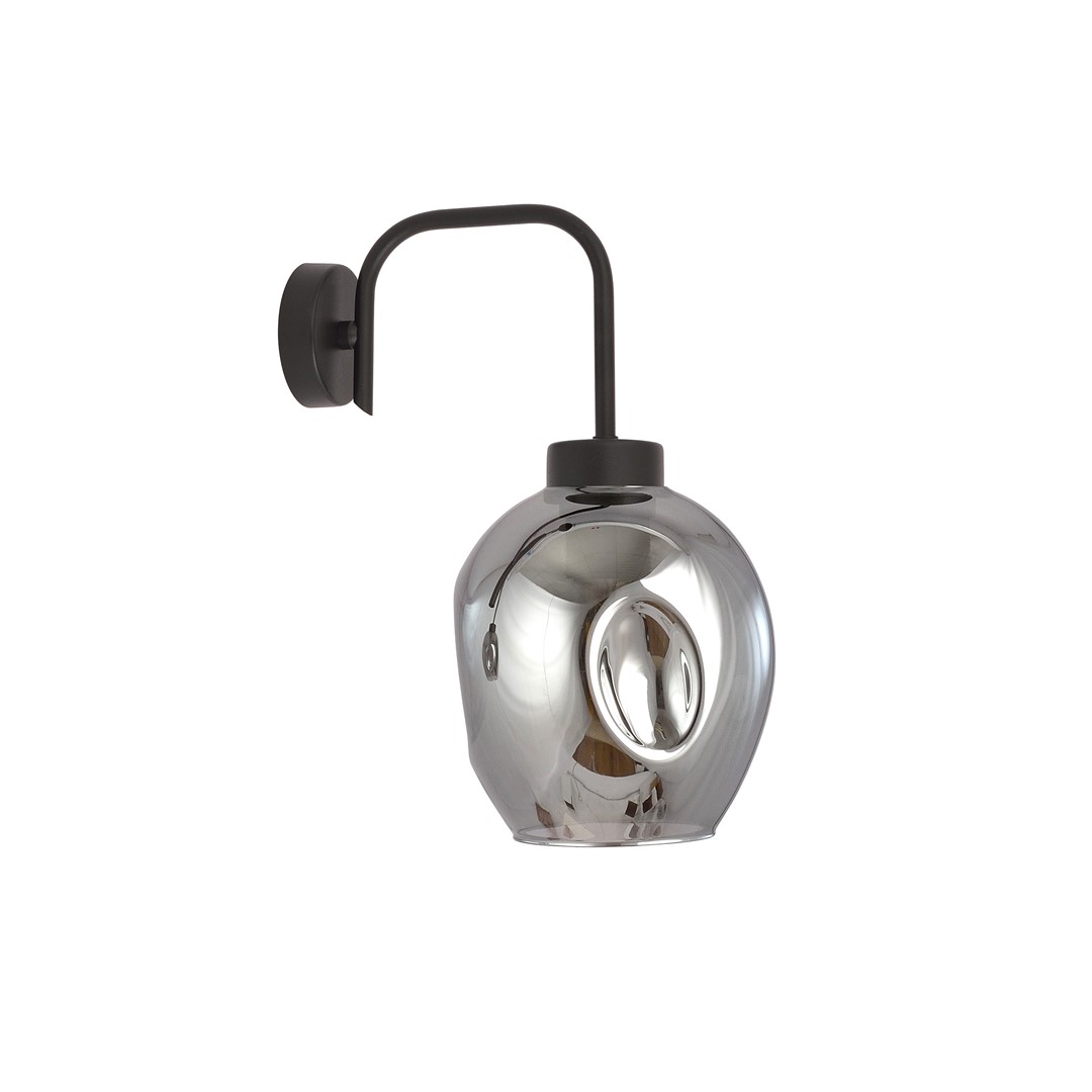 Emibig Zidna lampa LUKKA 230V 15W MAX LED E27 Čelik/ Staklo Crna