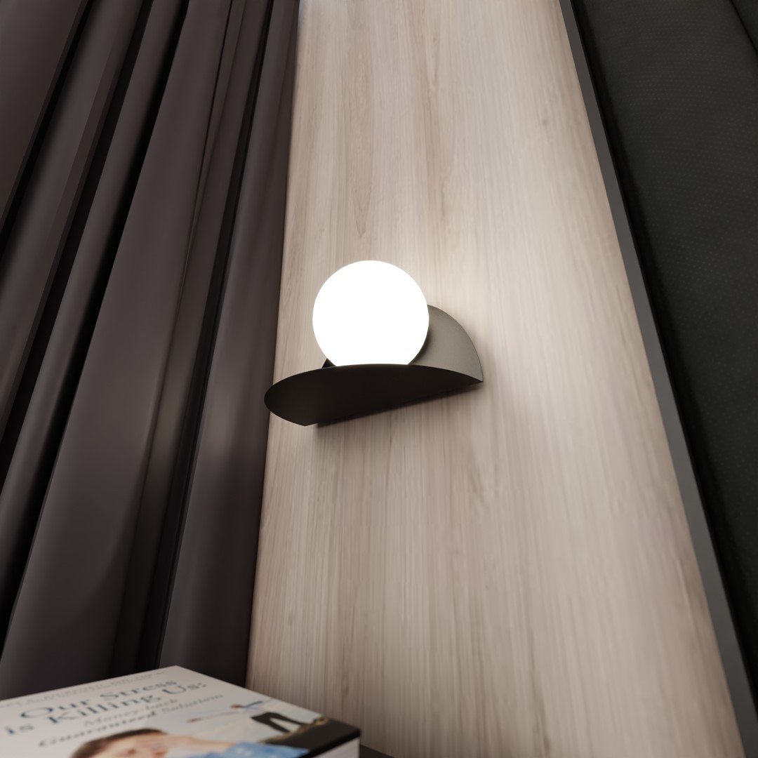 Emibig Zidna lampa FORM 230V 10W MAX LED E14 Čelik/ Staklo Crna
