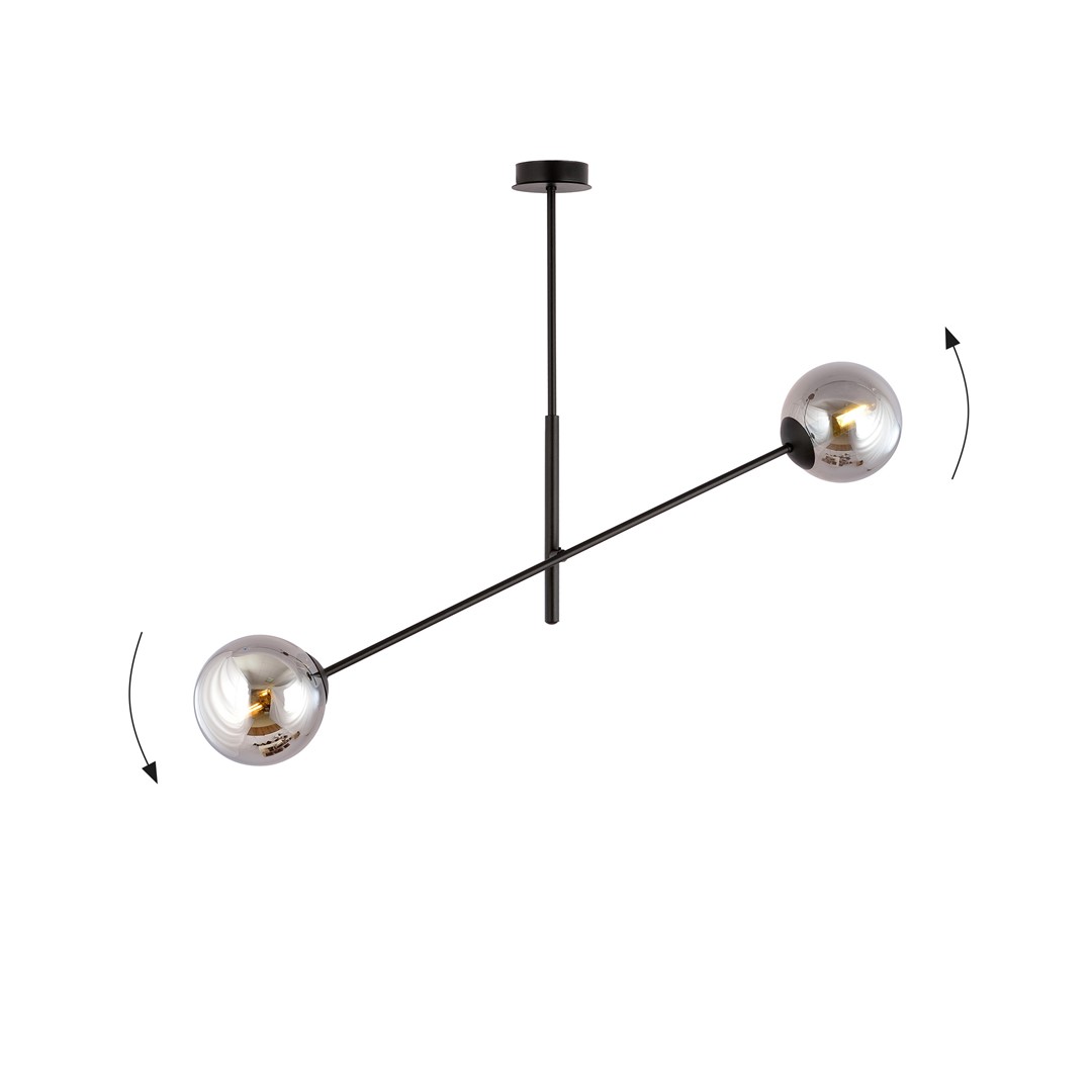 Emibig Visilica LINEAR 230V 10W MAX LED E14 Čelik/ Staklo Crna