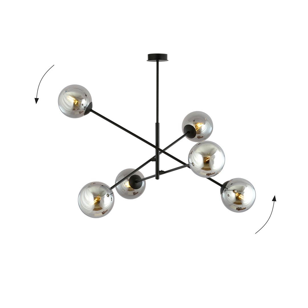 Emibig Visilica LINEAR 230V 10W MAX LED E14 Čelik/ Staklo Crna