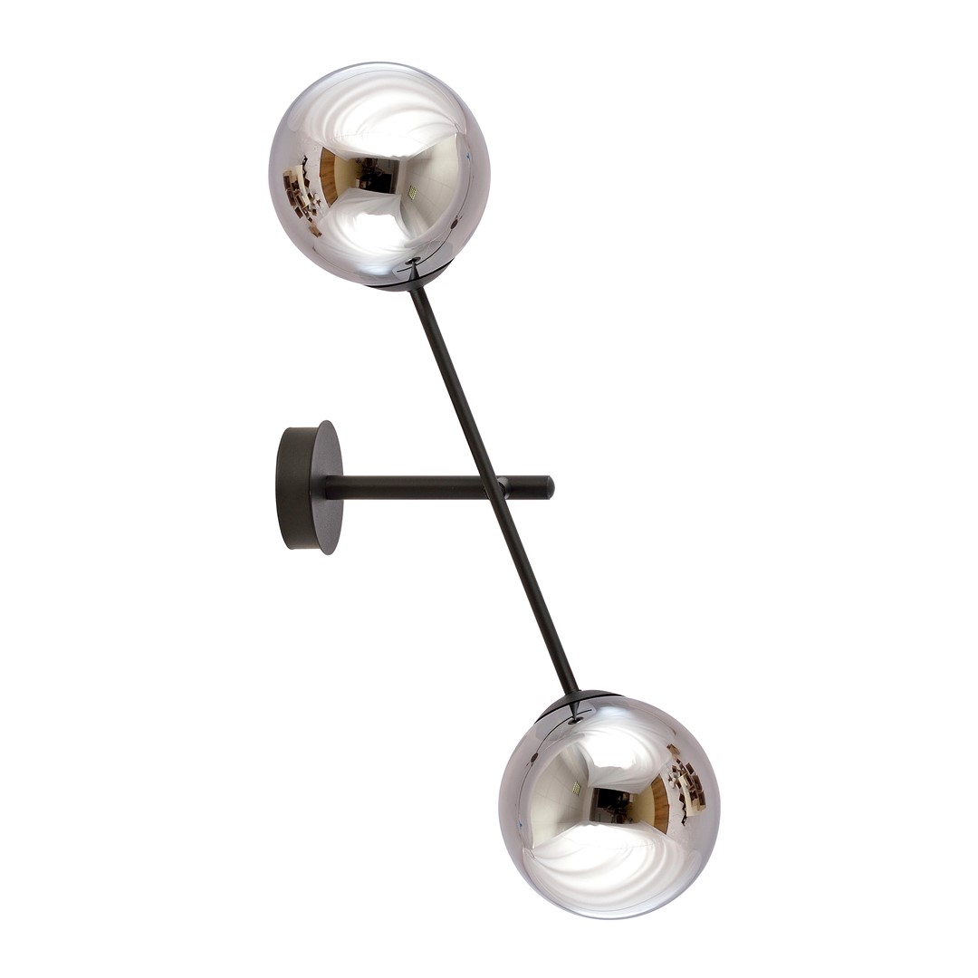 Emibig Zidna lampa LINEAR 230V 10W MAX LED E14 Čelik/ Staklo Crna