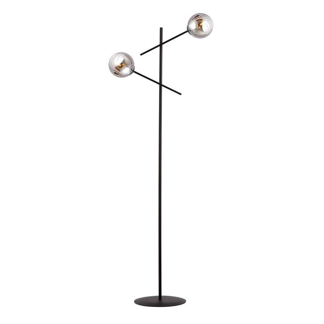 Emibig Podna lampa LINEAR 230V 10W MAX LED E14 Čelik/ Staklo Crna