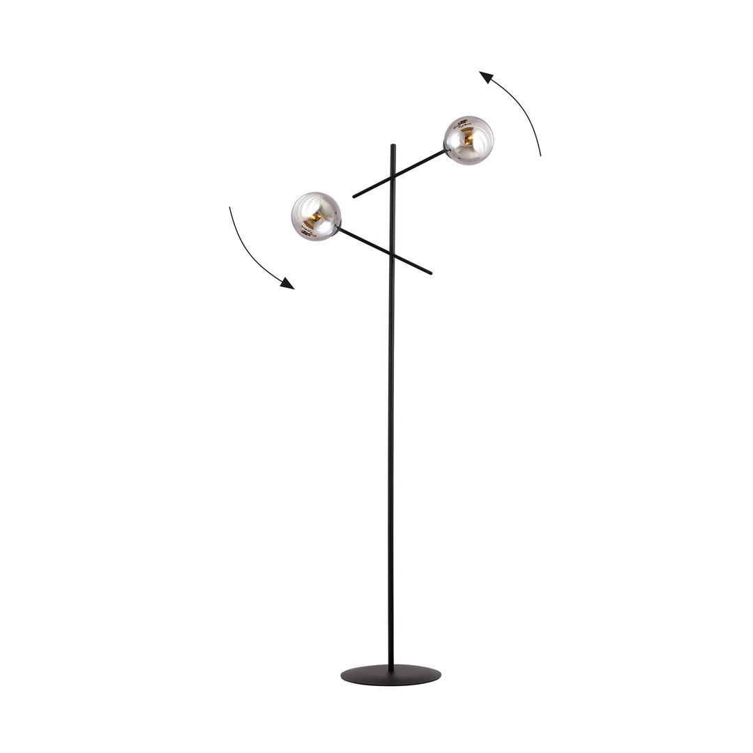 Emibig Podna lampa LINEAR 230V 10W MAX LED E14 Čelik/ Staklo Crna