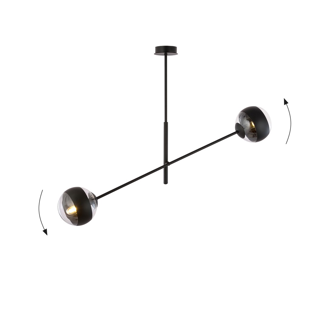 Emibig Visilica LINEAR 230V 10W MAX LED E14 Čelik/ Staklo Crna
