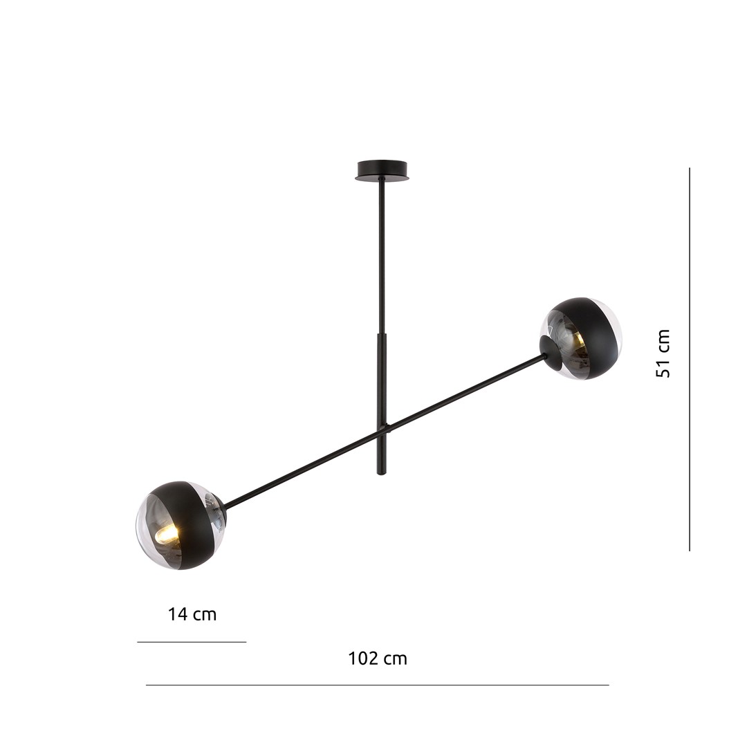 Emibig Visilica LINEAR 230V 10W MAX LED E14 Čelik/ Staklo Crna
