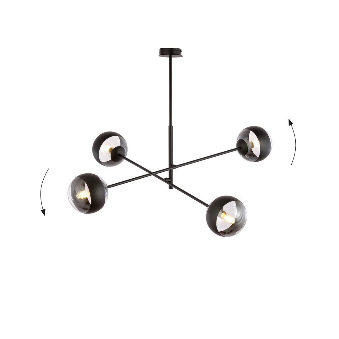 Emibig Visilica LINEAR 230V 10W MAX LED E14 Čelik/ Staklo Crna