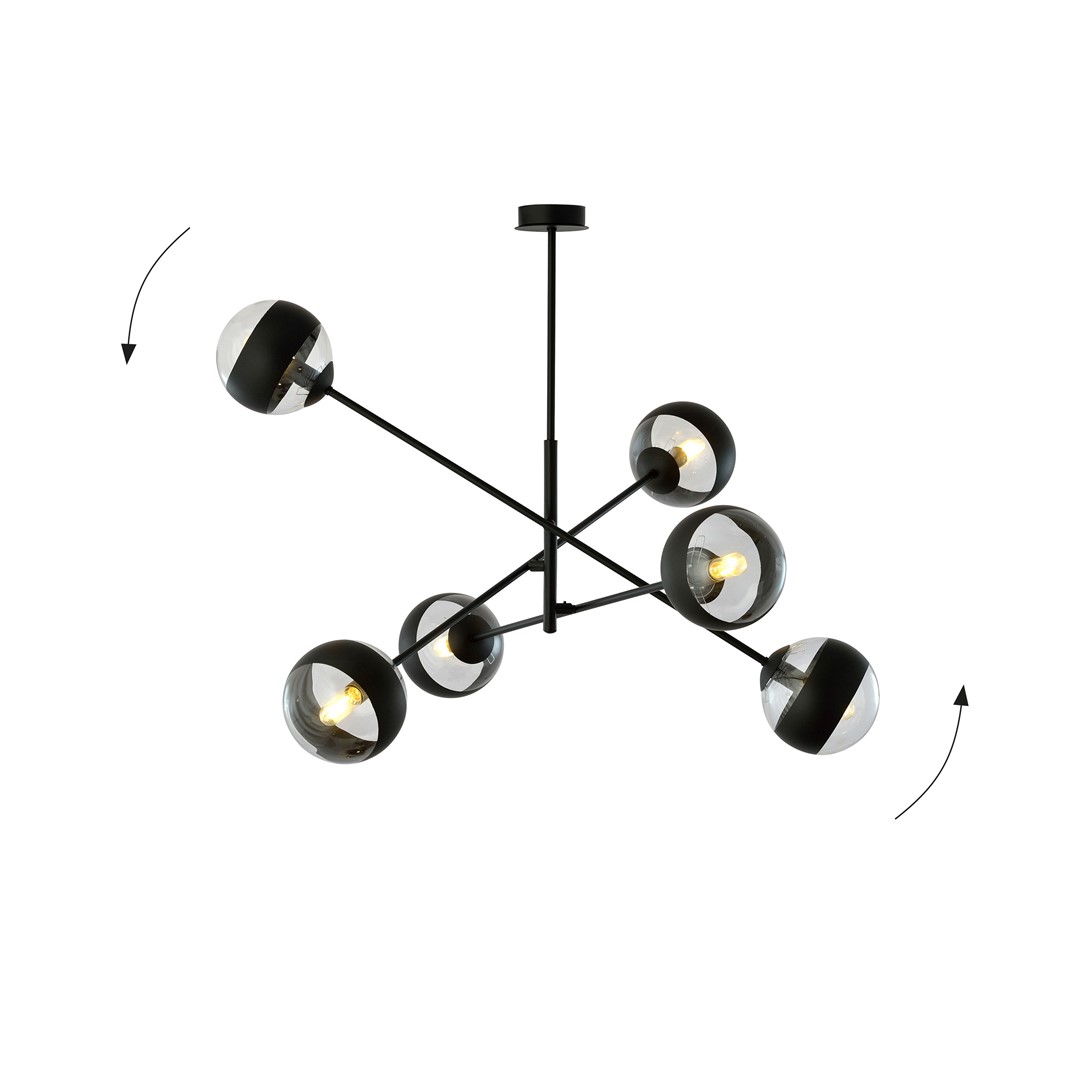 Emibig Visilica LINEAR 230V 10W MAX LED E14 Čelik/ Staklo Crna