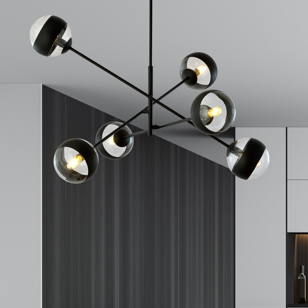 Emibig Visilica LINEAR 230V 10W MAX LED E14 Čelik/ Staklo Crna