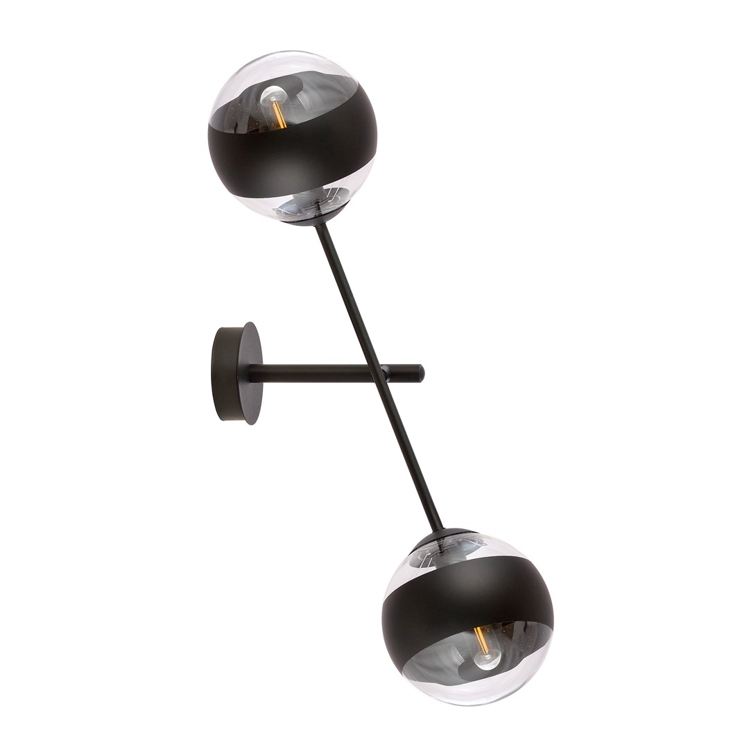 Emibig Zidna lampa LINEAR 230V 10W MAX LED E14 Čelik/ Staklo Crna