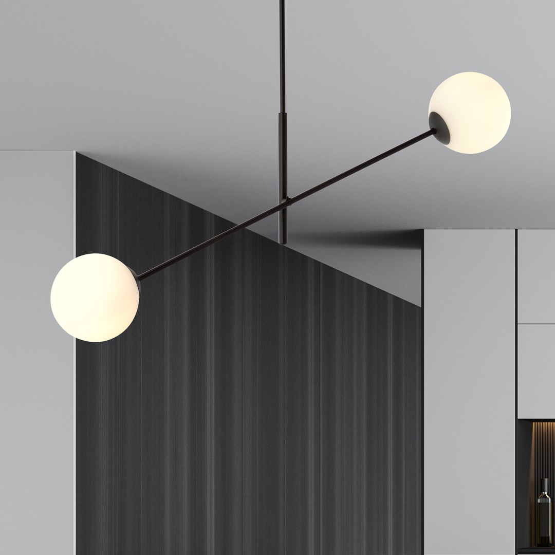 Emibig Visilica LINEAR 230V 10W MAX LED E14 Čelik/ Staklo Crna