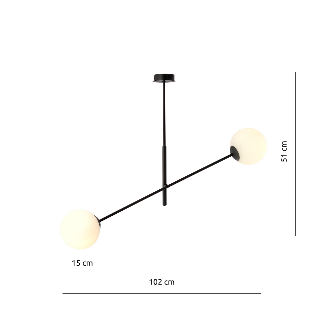Emibig Visilica LINEAR 230V 10W MAX LED E14 Čelik/ Staklo Crna