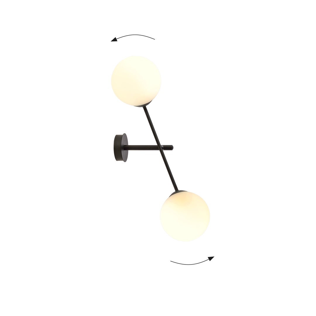 Emibig Zidna lampa LINEAR 230V 10W MAX LED E14 Čelik/ Staklo Crna