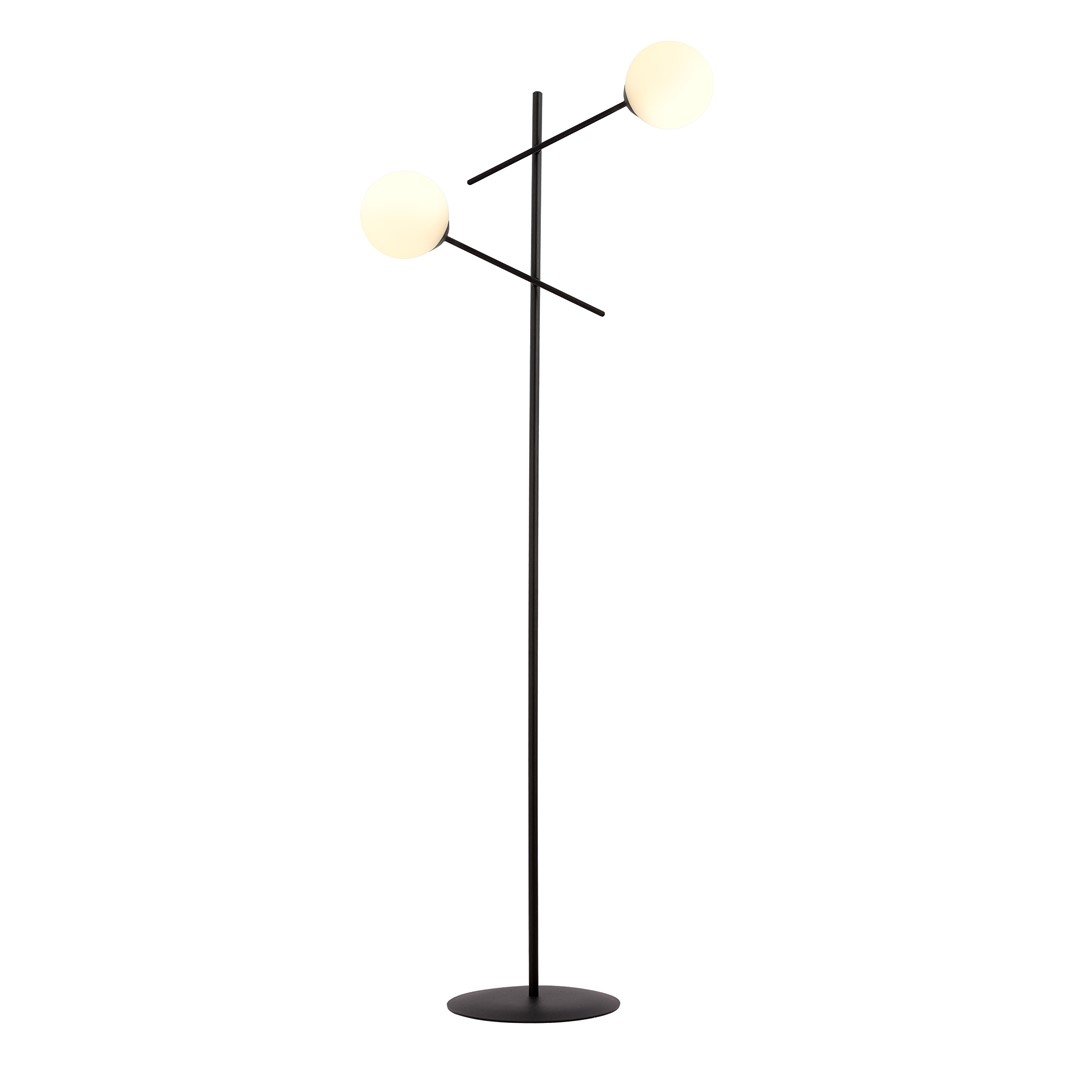 Emibig Podna lampa LINEAR 230V 10W MAX LED E14 Čelik/ Staklo Crna