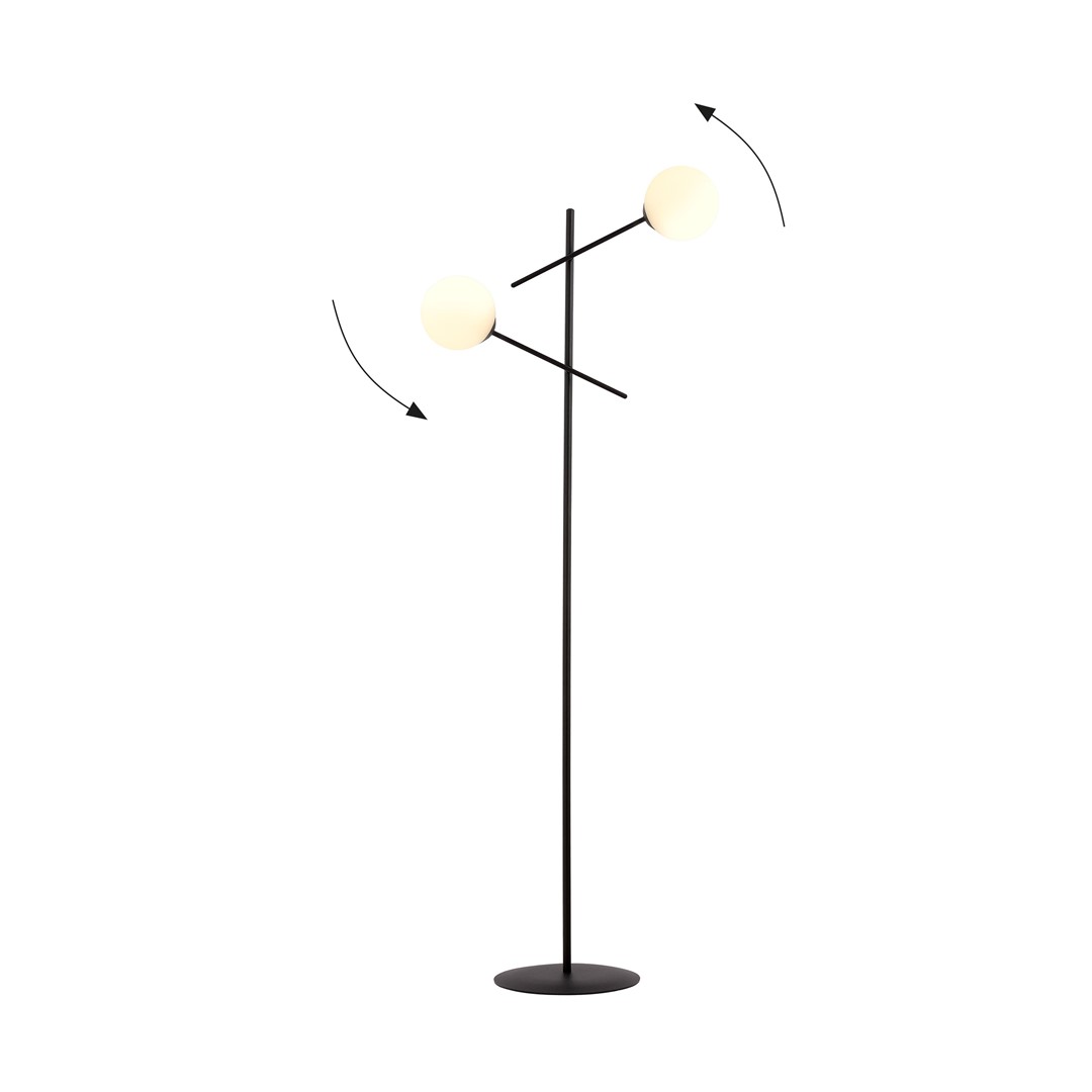 Emibig Podna lampa LINEAR 230V 10W MAX LED E14 Čelik/ Staklo Crna