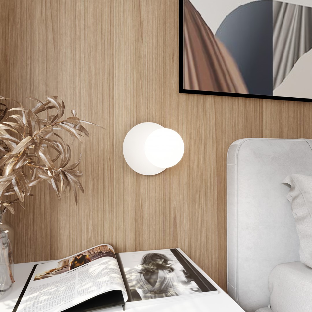 Emibig Zidna lampa OSLO 230V 10W MAX LED E14 Čelik/ Staklo Bijela