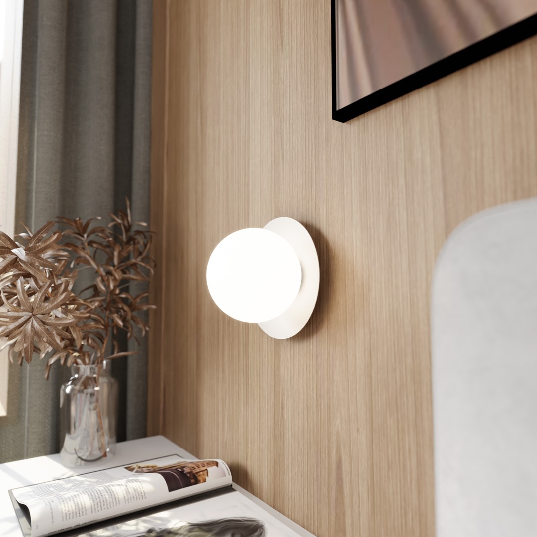 Emibig Zidna lampa OSLO 230V 10W MAX LED E14 Čelik/ Staklo Bijela