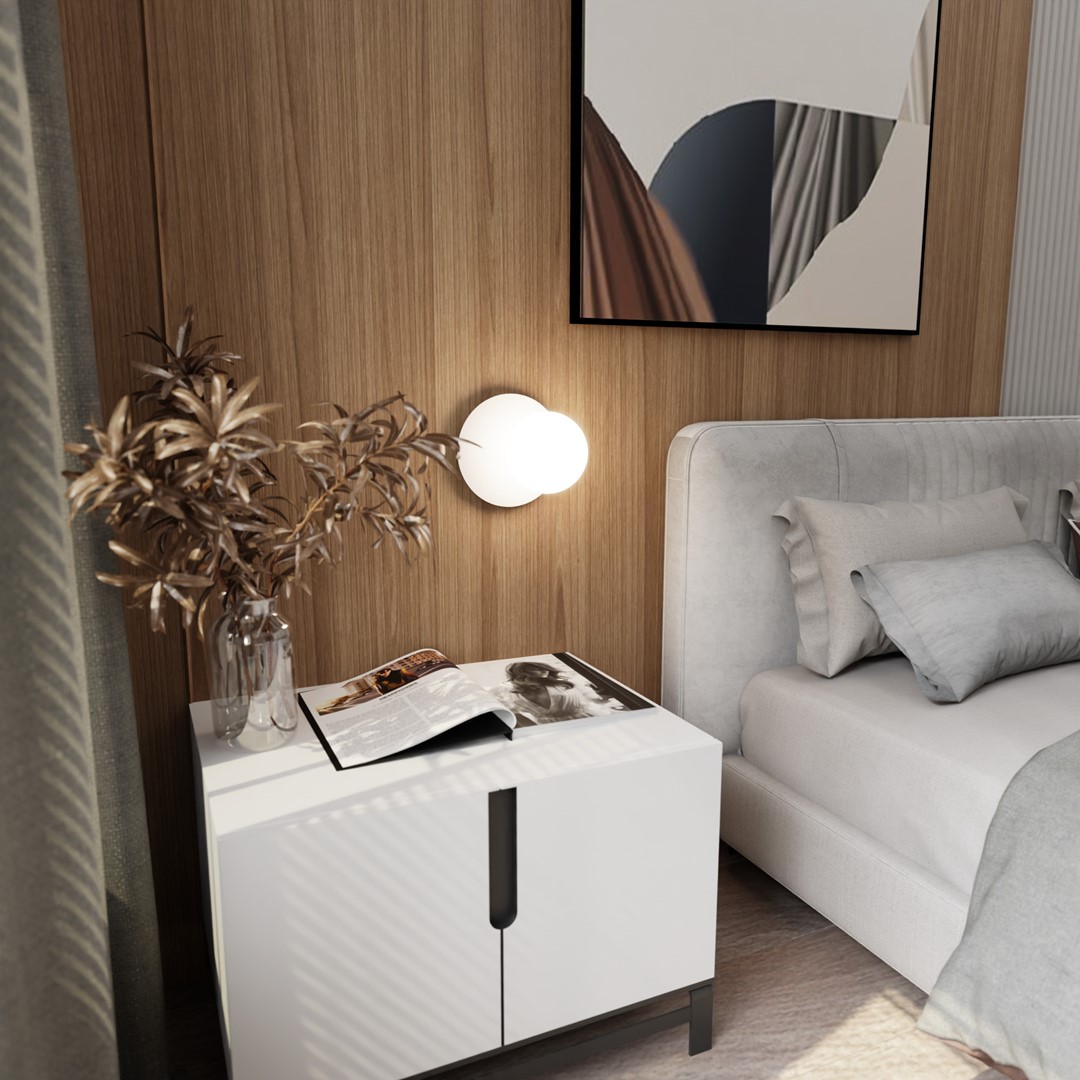 Emibig Zidna lampa OSLO 230V 10W MAX LED E14 Čelik/ Staklo Bijela