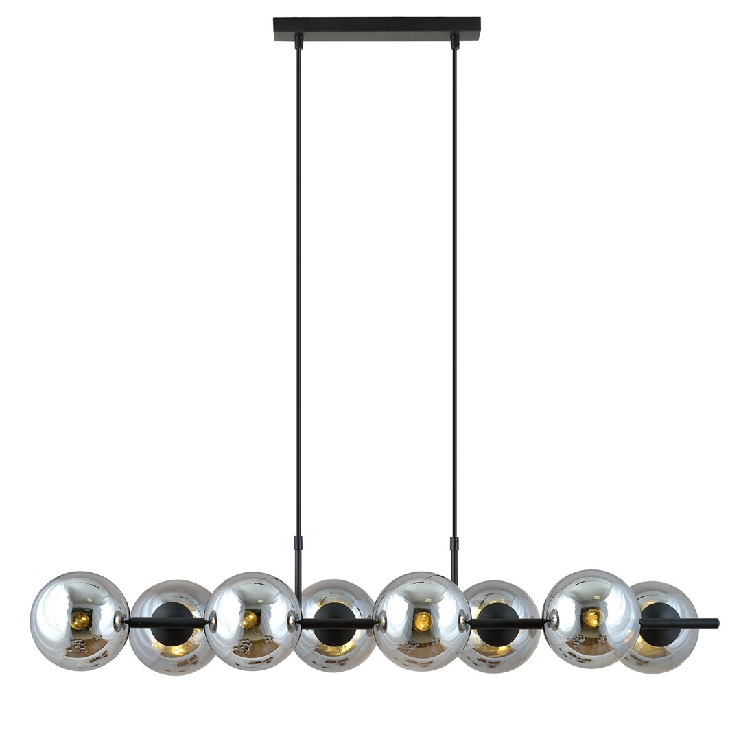 Emibig Visilica RORY 230V 10W MAX LED E14 Čelik/ Staklo Crna