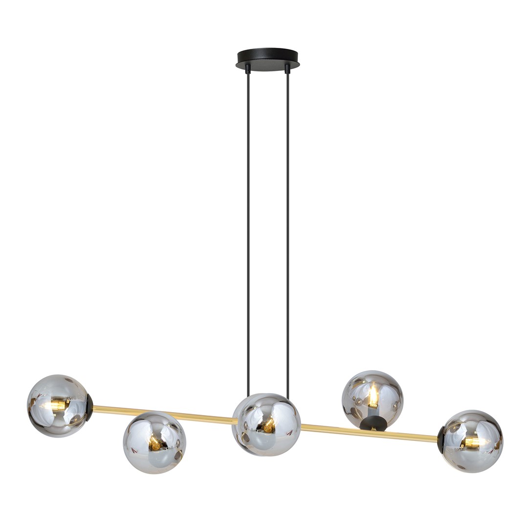 Emibig Visilica GRAVITY 230V 10W MAX LED E14 Čelik/ Staklo Crna/ Zlatna