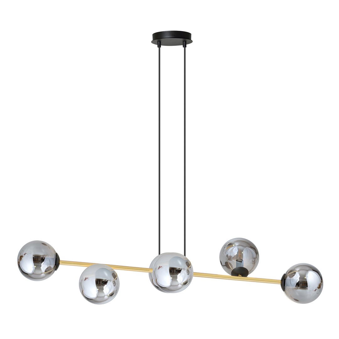 Emibig Visilica GRAVITY 230V 10W MAX LED E14 Čelik/ Staklo Crna/ Zlatna