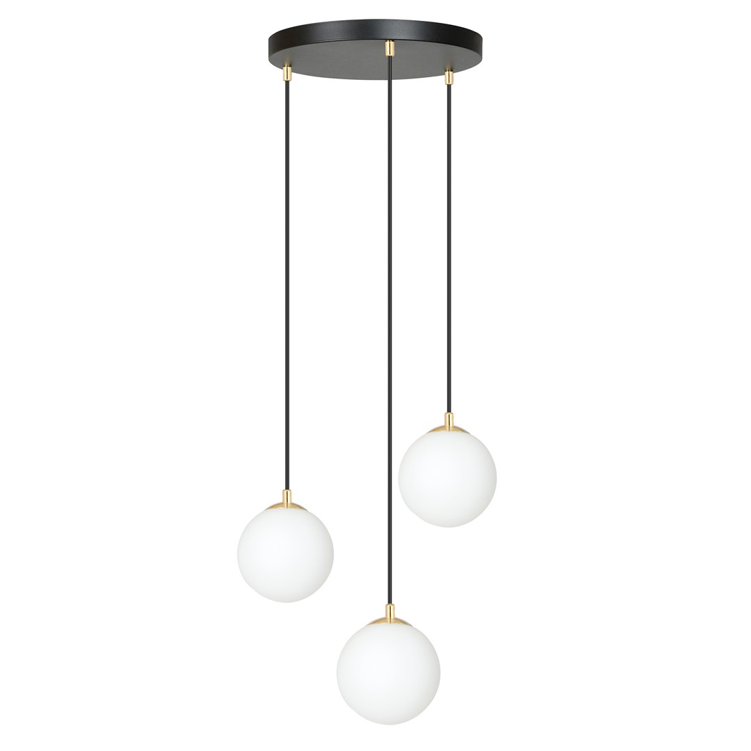 Emibig Visilica ROYAL 230V 10W MAX LED E14 Čelik/ Staklo Crna/ Zlatna