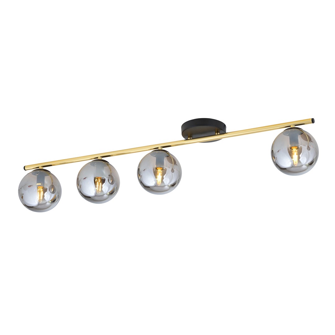 Emibig Stropna svjetiljka MONZA 230V 10W MAX LED E14 Čelik/ Staklo Crna/ Zlatna